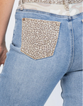 JUDY BLUE HI-WAIST CHEETAH CAMO BLOCK SLIM FIT JEANS