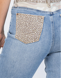 JUDY BLUE HI-WAIST CHEETAH CAMO BLOCK SLIM FIT JEANS