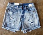 JB MID-RISE + WASH OUT CUTOFF SHORTS
