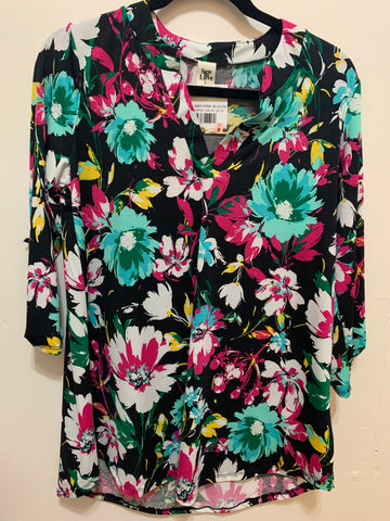 FLORAL MINT/PINK BLOUSE