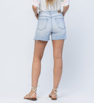 JB HIGH WAIST EMBROIDERED CUTOFF SHORTS