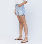 JB HIGH WAIST EMBROIDERED CUTOFF SHORTS