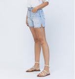 JB HIGH WAIST EMBROIDERED CUTOFF SHORTS