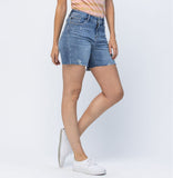 JB HI-WAIST EMBORIDERED CUT OFF SHORTS