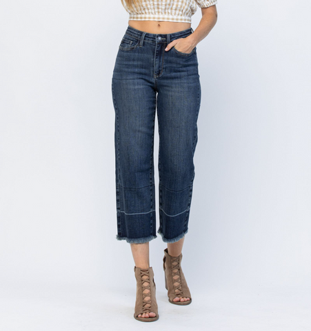 JUDY BLUE CROPPED WIDE LEG JEAN