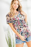 COLORFUL SNAKE PRINT TOP