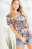 COLORFUL SNAKE PRINT TOP