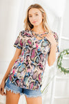 COLORFUL SNAKE PRINT TOP