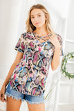 COLORFUL SNAKE PRINT TOP