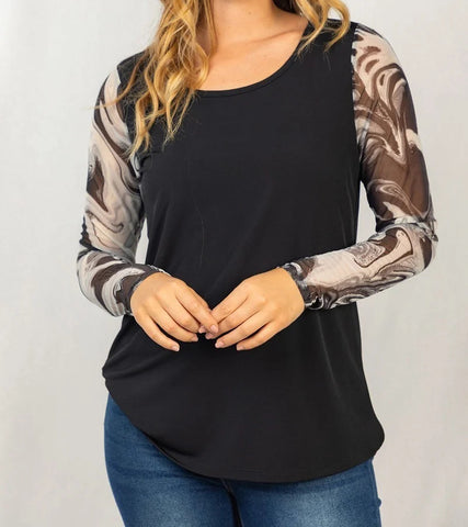 TIE-DYE CONTRAST TOP