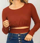 GATHERED WAIST TOP
