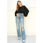 My Joy Drawstring Crop Sweatshirt