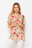 FLORAL V-NECK TOP
