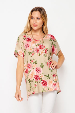 FLORAL V-NECK TOP