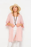 RIBBED OPEN CARDIGAN