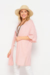 RIBBED OPEN CARDIGAN