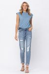 JUDY BLUE MID-RISE BOYFRIEND BLEACH SPLASH JEANS
